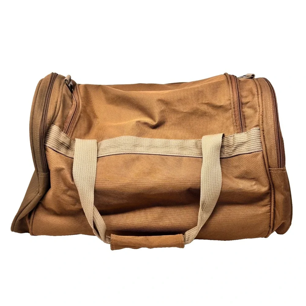 Leed's North West Weekender Brown DUFFLE Gym Travel Bag 5‎ Zippered Compartments